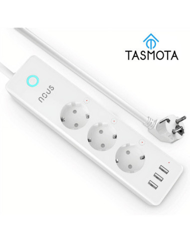 Prelungitor smart WiFi Tasmota, cu 3 porturi USB Nous A5T