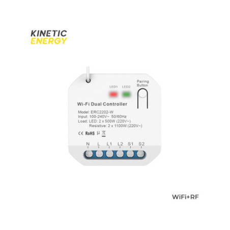 Controller Kinetic Energy 2 canale 2x5A  WiFi + RF433 TUYA (cu nul)