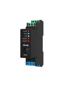 Shelly Pro 2PM - releu 2 canale, 2x 16A, cu monitorizare consum, WiFi, LAN, Bluetooth
