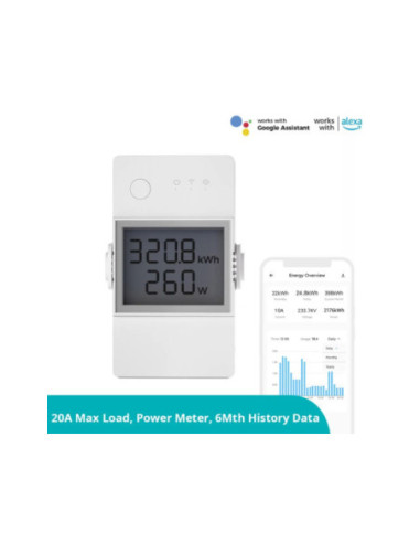 Sonoff POW Elite R3 - releu 20A WiFi monitorizare consum cu display POWR320D