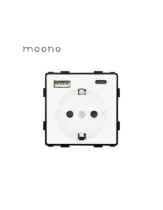 Modul priză Schuko cu USB-A + USB-C, Moono