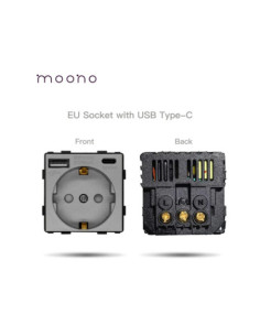 Modul priză Schuko cu USB-A + USB-C, Moono 2