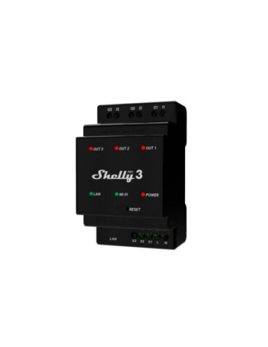 Shelly Pro 3 - releu 3 canale x 16A, LAN, WiFi, Bluetooth