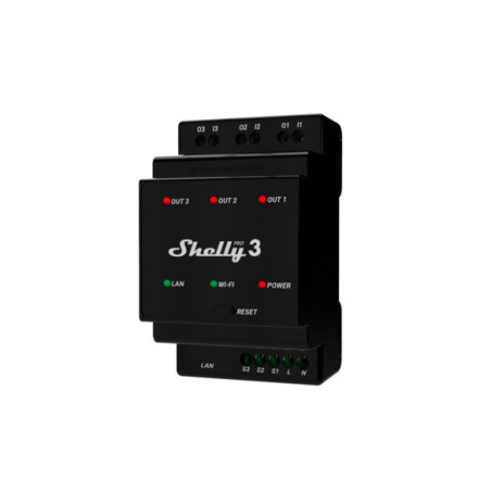 Shelly Pro 3 - releu 3 canale x 16A, LAN, WiFi, Bluetooth
