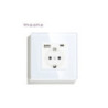 Priza Schuko + USB A + USB C, ramă din sticlă, Moono, alb