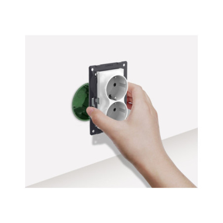 Priză Dublă Schuko pentru 1 Doză cu Ramă din sticlă Livolo
