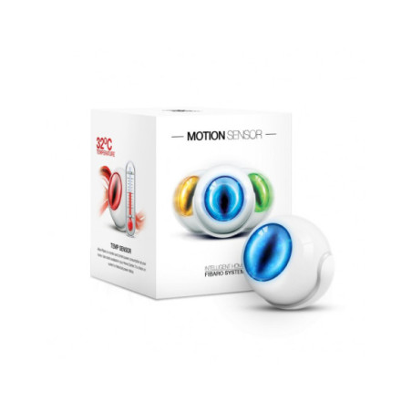 Senzor de miscare multisenzor smart Fibaro FGMS-001 ZW5, PIR 7 m, temperatura, intensitate lumina, accelerometru, Z-Wave Plus