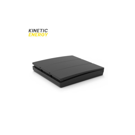 Întrerupător triplu wireless/ fără fir Kinetic Energy, cu revenire, Negru