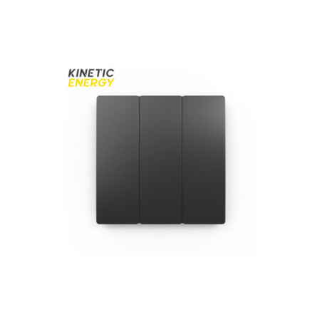 Întrerupător triplu wireless/ fără fir Kinetic Energy, cu revenire, Negru