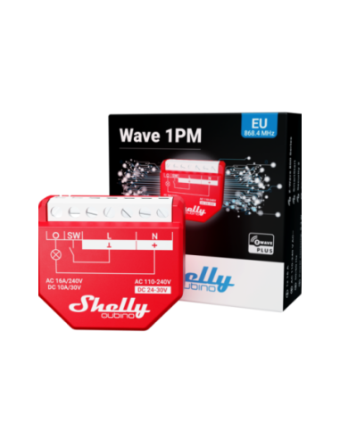 Shelly Qubino Wave 1PM - releu 1 canal 16A cu monitorizare consum Z-Wave