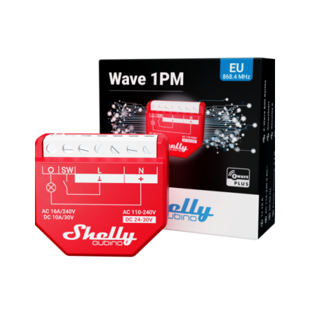 Shelly Qubino Wave 1PM - releu 1 canal 16A cu monitorizare consum Z-Wave