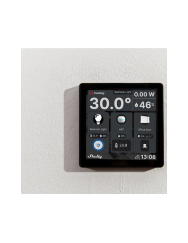 Shelly Wall Display - Panou de control cu ecran tactil si releu 5A,WiFi + Bluetooth, negru