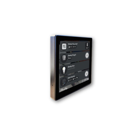 Shelly Wall Display - Panou de control cu ecran tactil si releu 5A,WiFi + Bluetooth, negru