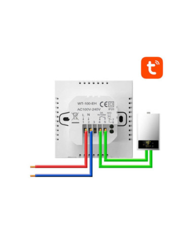 Termostat Smart pentru incalzire termica pe gaz, 3A, Zigbee Tuya
