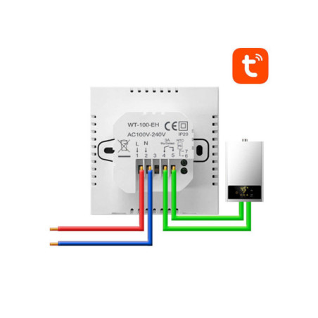 Termostat Smart pentru incalzire termica pe gaz, 3A, Zigbee Tuya