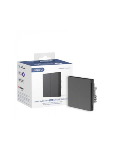 Intrerupator smart dublu fara nul, Zigbee H1 Aqara - Grey
