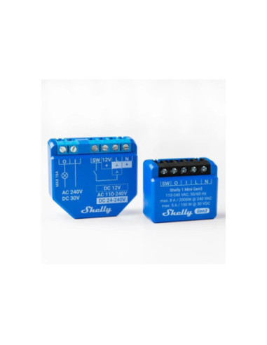 Shelly 1 Mini Gen 3 - releu 1 canal, 8A, WiFi si Bluetooth