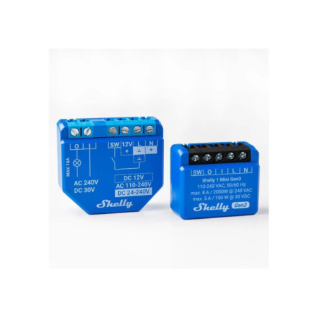 Shelly 1 Mini Gen 3 - releu 1 canal, 8A, WiFi si Bluetooth