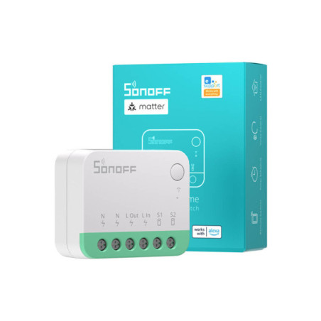 Sonoff Mini R4 Matter - releu 1 canal cu control WiFi compatibil Matter  (HomeKit, SmartThings)