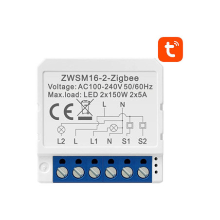 Modul Smart 2 canale Zigbee Avatto Tuya (cu Nul)