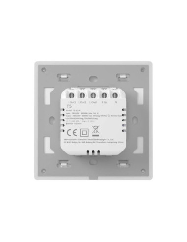 Sonoff T5-2C-86 - Intrerupator dublu Smart WiFi cu full touch