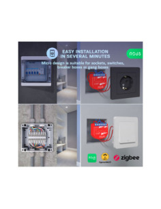 Nous B2Z - modul Smart cu 1 canal cu monitorizare consum Zigbee 2
