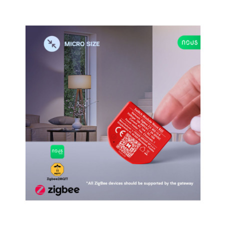 Nous B2Z - modul Smart cu 1 canal cu monitorizare consum Zigbee