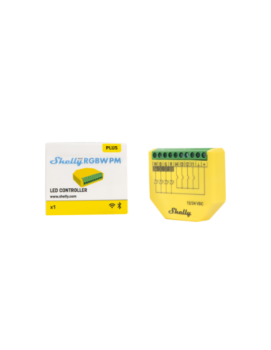Shelly PLUS RGBW PM - modul control Smart banda LED 4x PWM 12/24V (WiFi, Bluetooth)
