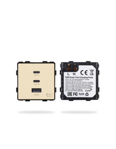Modul priză USB 2x tip C + 1x tip A 2M, Moono