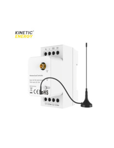 Controller Kinetic Energy 2 canale cu montaj pe sina DIN, 2x 10A, WiFI+RF, Tuya