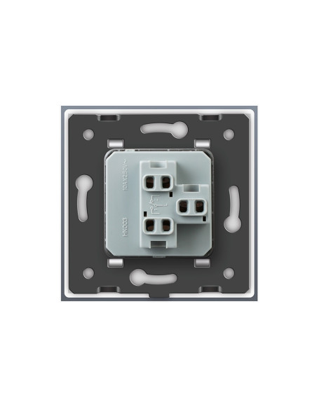 Întrerupător mecanic simplu cap-scară cu Ramă din sticlă Livolo,  negru