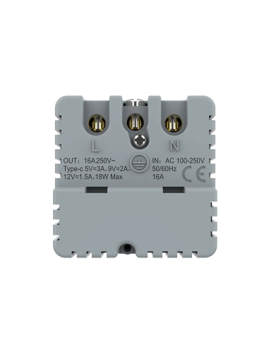 Modul Priză Schuko 16A + USB Tip C 2M Livolo