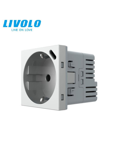 Modul Priză Schuko 16A + USB Tip C 2M Livolo