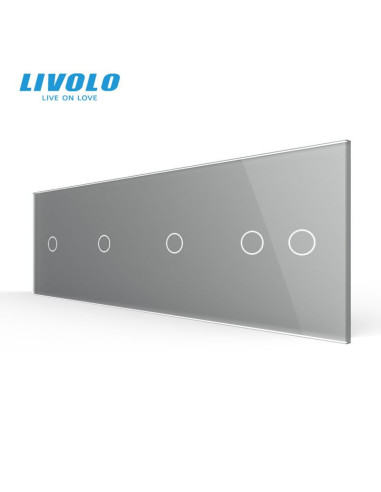 Panou din sticlă pentru întrerupător simplu + simplu + simplu + dublu 4x2M Livolo