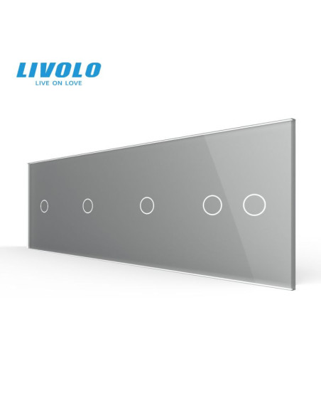 Panou din sticlă pentru întrerupător simplu + simplu + simplu + dublu 4x2M Livolo