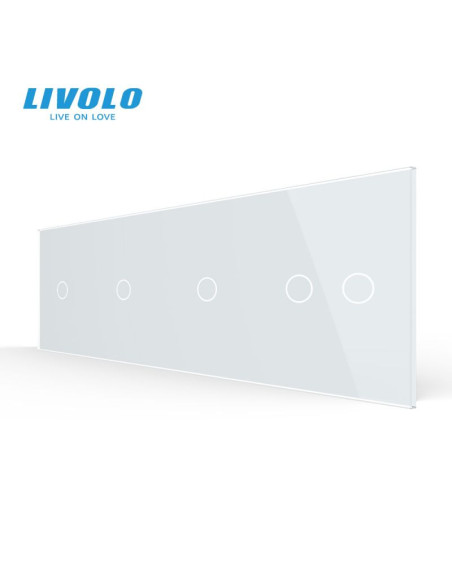 Panou din sticlă pentru întrerupător simplu + simplu + simplu + dublu 4x2M Livolo