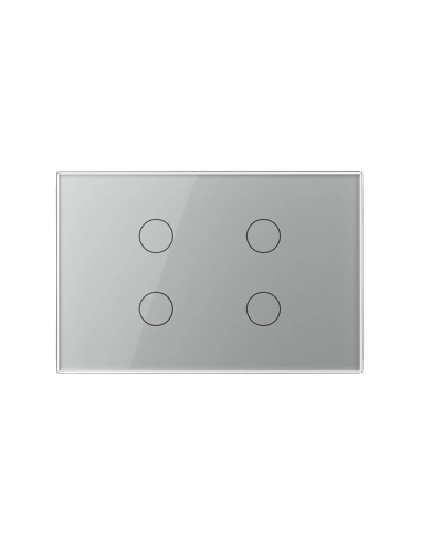 Panou din sticlă pentru Întrerupător Touch Cvadruplu pentru doză 3 module Livolo