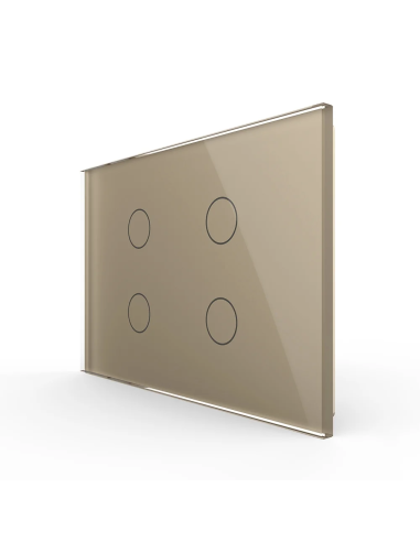 Panou din sticlă pentru Întrerupător Touch Cvadruplu pentru doză 3 module Livolo