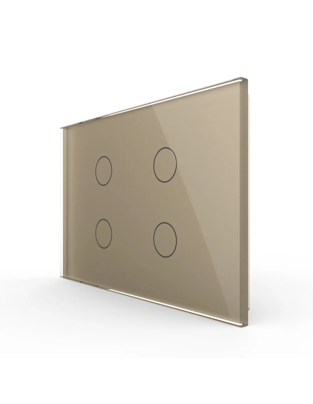 Panou din sticlă pentru Întrerupător Touch Cvadruplu pentru doză 3 module Livolo