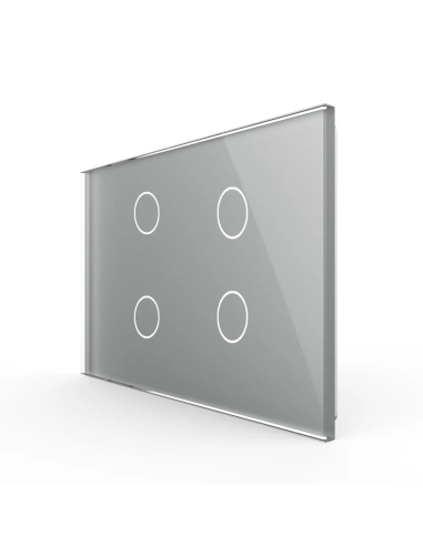 Panou din sticlă pentru Întrerupător Touch Cvadruplu pentru doză 3 module Livolo
