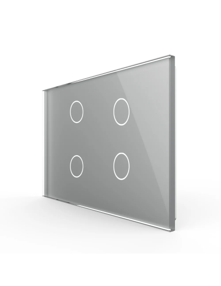 Panou din sticlă pentru Întrerupător Touch Cvadruplu pentru doză 3 module Livolo