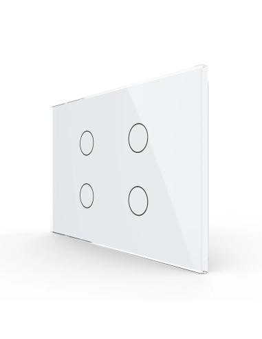Panou din sticlă pentru Întrerupător Touch Cvadruplu pentru doză 3 module Livolo