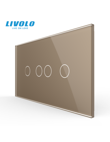 Panou din sticlă pentru Întrerupător Touch dublu + dublu pentru doză 4 module Livolo