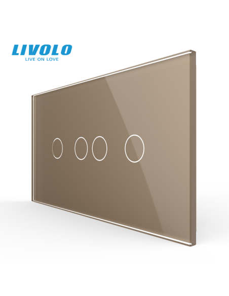 Panou din sticlă pentru Întrerupător Touch dublu + dublu pentru doză 4 module Livolo