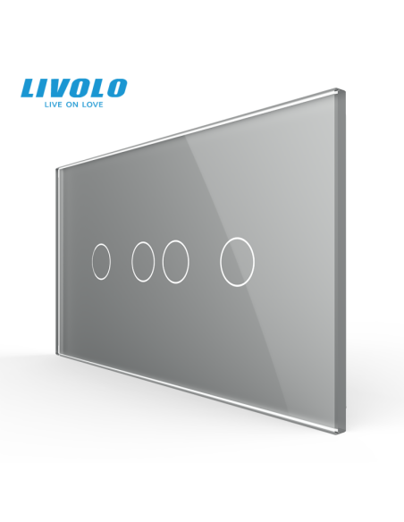 Panou din sticlă pentru Întrerupător Touch dublu + dublu pentru doză 4 module Livolo