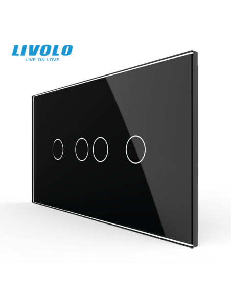 Panou din sticlă pentru Întrerupător Touch dublu + dublu pentru doză 4 module Livolo