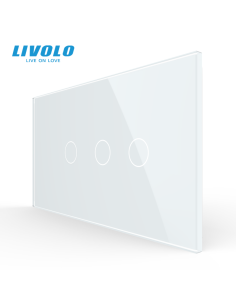 Panou din sticlă pentru Întrerupător Touch simplu + dublu pentru doză 4 module Livolo