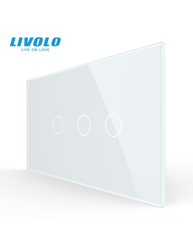 Panou din sticlă pentru Întrerupător Touch simplu + dublu pentru doză 4 module Livolo