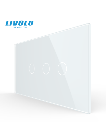 Panou din sticlă pentru Întrerupător Touch simplu + dublu pentru doză 4 module Livolo