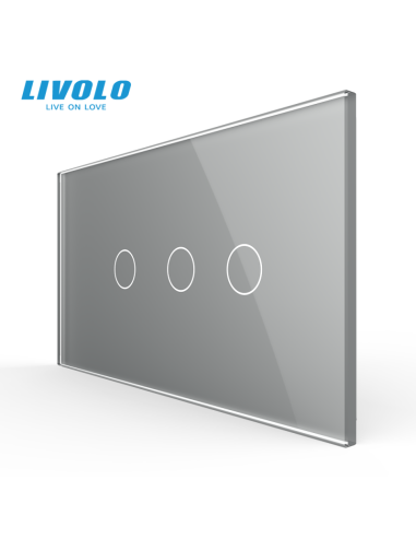 Panou din sticlă pentru Întrerupător Touch simplu + dublu pentru doză 4 module Livolo